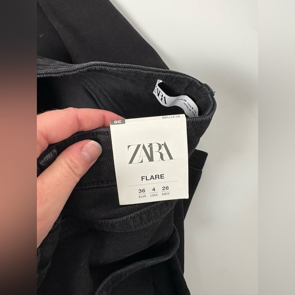 NWT Zara Black Flare Jeans 6147/169 - Picture 10 of 11